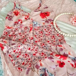 FLORAL MIDI DRESS, SIZE L, Xhilaration